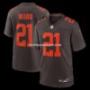 Mens Nike Denzel Ward Brown Cleveland Browns Alpha Dawg Game Jersey