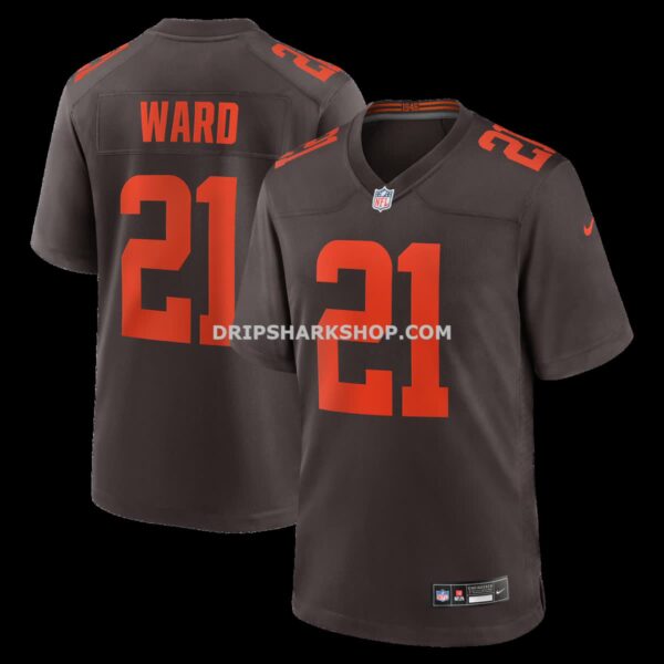 Mens Nike Denzel Ward Brown Cleveland Browns Alpha Dawg Game Jersey