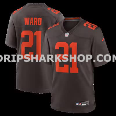 Mens Nike Denzel Ward Brown Cleveland Browns Alpha Dawg Game Jersey