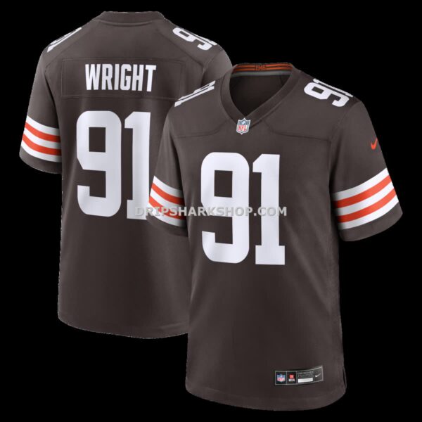 Mens Nike Alex Wright Brown Cleveland Browns Team Game Jersey
