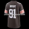 Mens Nike Alex Wright Brown Cleveland Browns Team Game Jersey