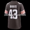 Mens Nike Mohamoud Diabate Brown Cleveland Browns Team Game Jersey