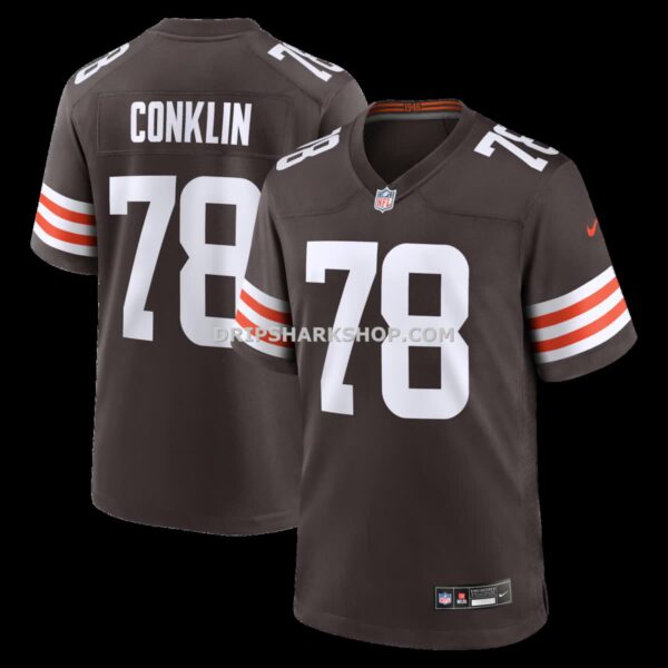 NFL0874d2G04-a61fae Mens Nike Jack Conklin Brown Cleveland Browns Game Player Jersey