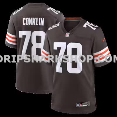 Mens Nike Jack Conklin Brown Cleveland Browns Game Player Jersey
