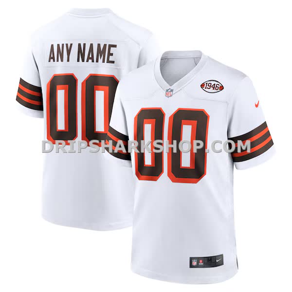 Mens Nike White Cleveland Browns 1946 Collection Alternate Custom Jersey Pi4292000