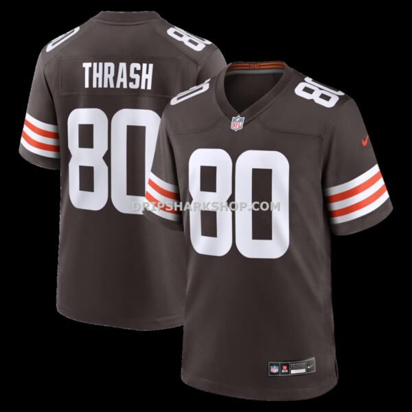 NFL089786G04-9a7031 Mens Nike Jamari Thrash Brown Cleveland Browns Team Game Jersey
