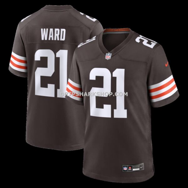 NFL089e9aG04-b148f5 Mens Nike Denzel Ward Brown Cleveland Browns Player Game Jersey
