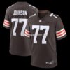 Mens Nike Zion Johnson Brown Cleveland Browns Team Game Jersey