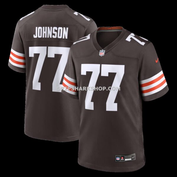 Mens Nike Zion Johnson Brown Cleveland Browns Team Game Jersey