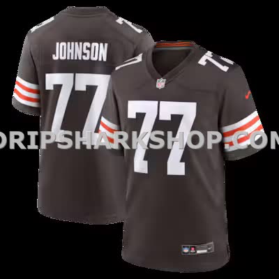 Mens Nike Zion Johnson Brown Cleveland Browns Team Game Jersey