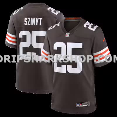 Mens Nike Andre Szmyt Brown Cleveland Browns Team Game Jersey