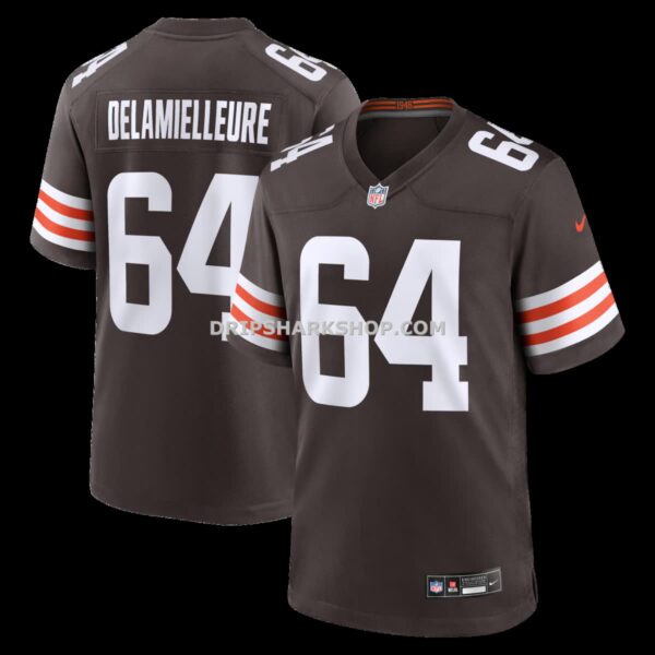 Mens Nike Joe Delamielleure Brown Cleveland Browns Game Retired Player Jersey