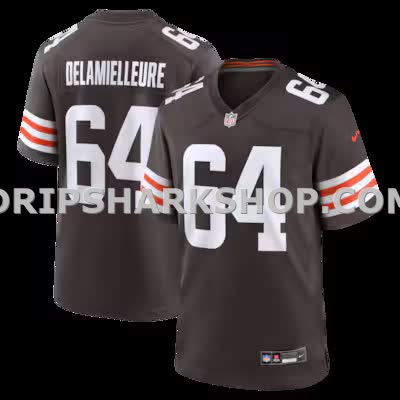 Mens Nike Joe Delamielleure Brown Cleveland Browns Game Retired Player Jersey