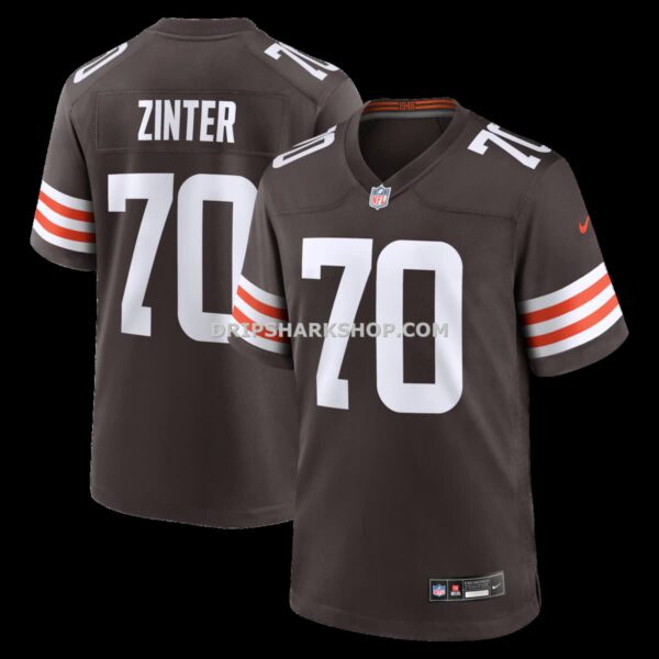 NFL08d0c9G04-d7676b Mens Nike Zak Zinter Brown Cleveland Browns Team Game Jersey
