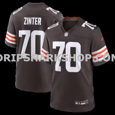 Mens Nike Zak Zinter Brown Cleveland Browns Team Game Jersey