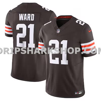 Mens Nike Denzel Ward Brown Cleveland Browns Vapor Fuse Limited Jersey