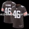 NFL08e041M01-2066e3 Mens Nike Don Fleming Brown Cleveland Browns Retired Player Jersey