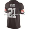 NFL08e37eG02-989949 Mens Nike Denzel Ward Brown Cleveland Browns Vapor Limited Jersey Pi3689000