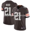 NFL08e37eM01-4134fe Mens Nike Denzel Ward Brown Cleveland Browns Vapor Limited Jersey Pi3689000