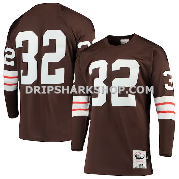 Mens Mitchell And Ness Jim Brown Brown Cleveland Browns 1964 Authentic Throwback Retired Player Jersey Pi3614000