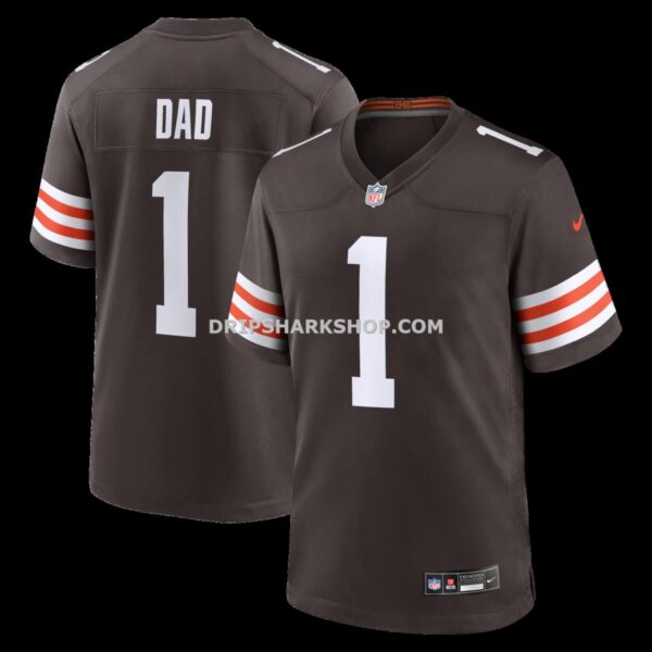 Mens Nike Number 1 Dad Brown Cleveland Browns Game Jersey