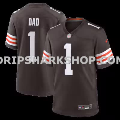 Mens Nike Number 1 Dad Brown Cleveland Browns Game Jersey