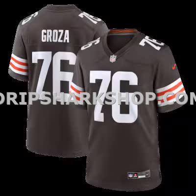 Mens Nike Lou Groza Brown Cleveland Browns Game Retired Player Jersey