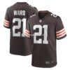 NFL08f39cG04-b0d5e2 Mens Nike Denzel Ward Brown Cleveland Browns Game Jersey