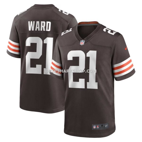 NFL08f39cG04-b0d5e2 Mens Nike Denzel Ward Brown Cleveland Browns Game Jersey