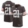 NFL08f39cM01-f62d19 Mens Nike Denzel Ward Brown Cleveland Browns Game Jersey