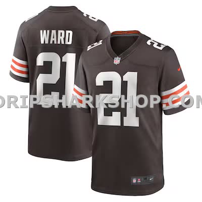 Mens Nike Denzel Ward Brown Cleveland Browns Game Jersey