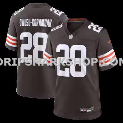 Mens Nike Jeremiah Owusu Koramoah Brown Cleveland Browns Game Player Jersey