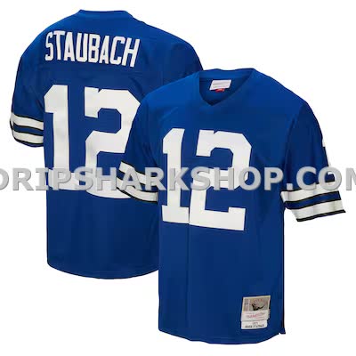 Mens Mitchell And Ness Roger Staubach Navy Dallas Cowboys Big And Tall 1971 Legacy Retired Player Jersey