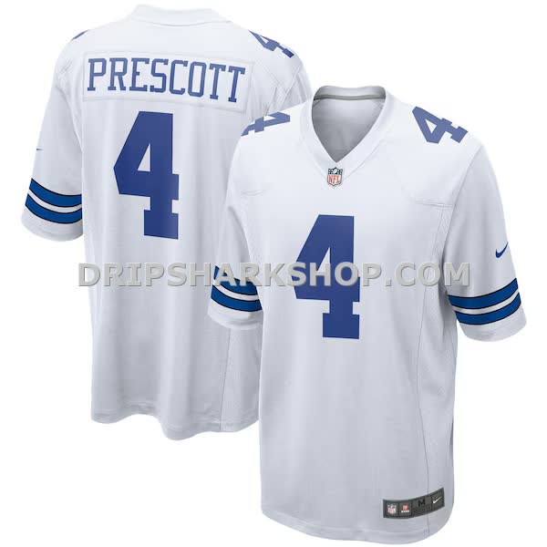 Mens Nike Dak Prescott White Dallas Cowboys Game Team Jersey Pi3686000