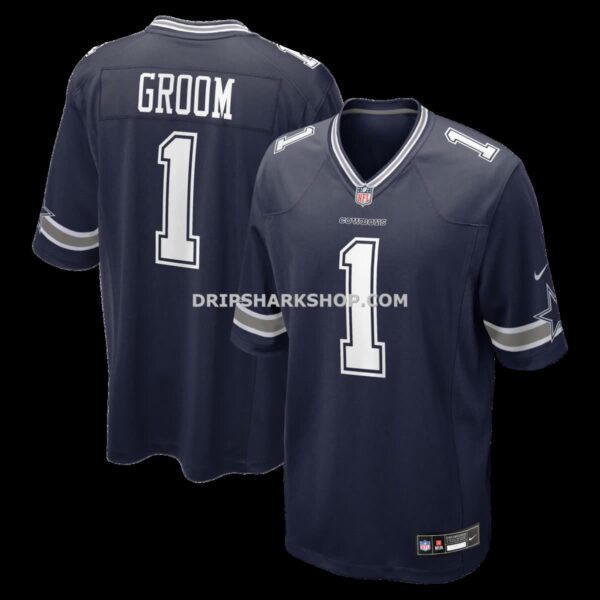 NFL09f253G04-fe1923 Mens Nike Number 1 Groom Navy Dallas Cowboys Game Jersey