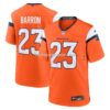 NFL100887G04-464e6c Mens Nike Jahdae Barron Orange Denver Broncos Game Player Jersey