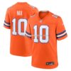Mens Nike Bo Nix Orange Denver Broncos Mile High Collection 1977 Throwback Player Game Jersey