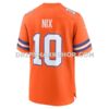 Mens Nike Bo Nix Orange Denver Broncos Mile High Collection 1977 Throwback Player Game Jersey