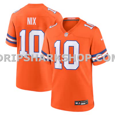 Mens Nike Bo Nix Orange Denver Broncos Mile High Collection 1977 Throwback Player Game Jersey