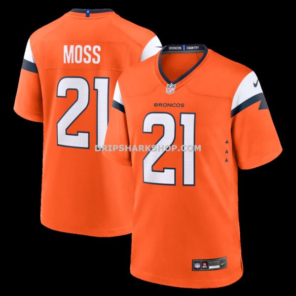 NFL10299eG04-b36829 Mens Nike Riley Moss Orange Denver Broncos Team Game Jersey
