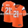 NFL10299eM01-1081da Mens Nike Riley Moss Orange Denver Broncos Team Game Jersey