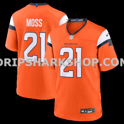 Mens Nike Riley Moss Orange Denver Broncos Team Game Jersey