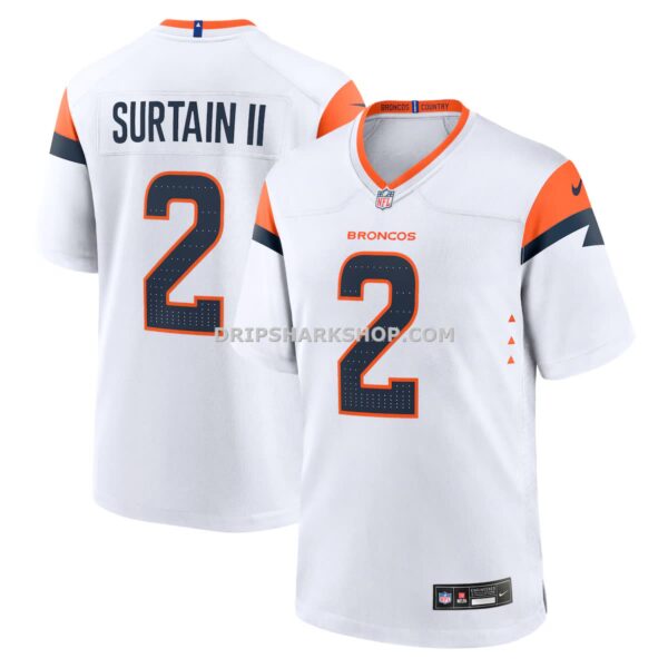 Mens Nike Patrick Surtain Ii White Denver Broncos Mile High Collection Game Jersey