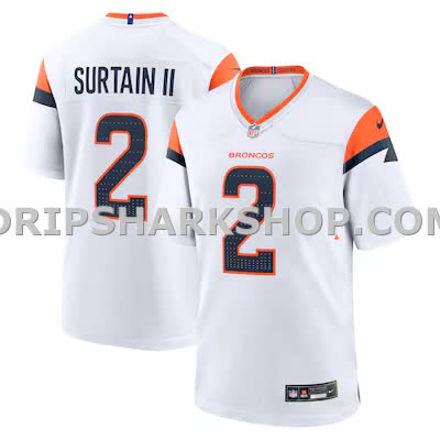 Mens Nike Patrick Surtain Ii White Denver Broncos Mile High Collection Game Jersey