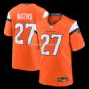 Mens Nike Damarri Mathis Orange Denver Broncos Team Game Jersey
