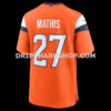 Mens Nike Damarri Mathis Orange Denver Broncos Team Game Jersey