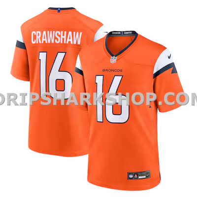 Mens Nike Jeremy Crawshaw Orange Denver Broncos Team Game Jersey