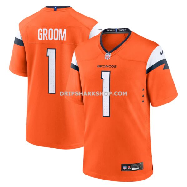 NFL10428bG04-585dfa Mens Nike Number 1 Groom Orange Denver Broncos Game Jersey