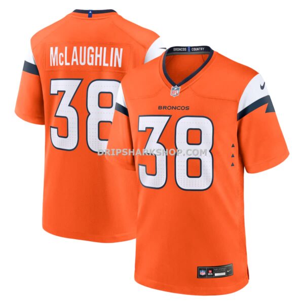NFL10469eG04-499a60 Mens Nike Jaleel Mclaughlin Orange Denver Broncos Team Game Jersey