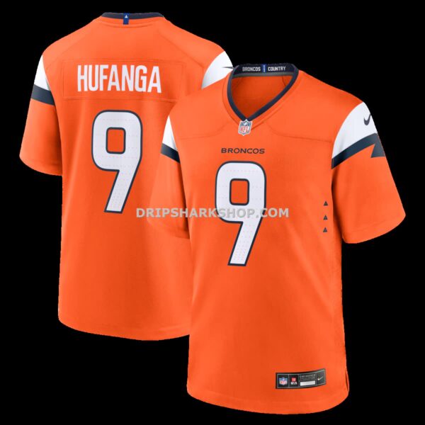 Mens Nike Talanoa Hufanga Orange Denver Broncos Team Game Jersey